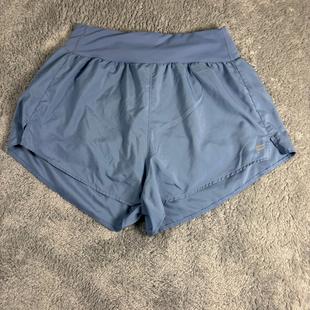 Fabletics Womens Blue Active Running Shorts Elastic Waist Gym Athletic Workout